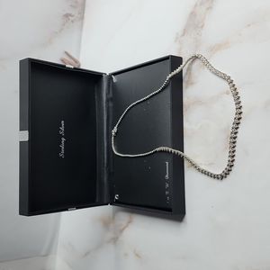 Real diamond tennis set in Sterling Silver 18 inch necklace
